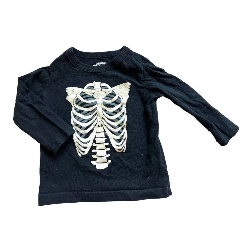 Baby Boys OshKosh Osh Kosh Skeleton Skull Long Sleeve Graphic Tee - Sz 6-9 mo